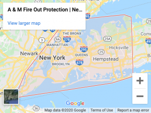 Local fire extinguisher service location map in manhattan, ny